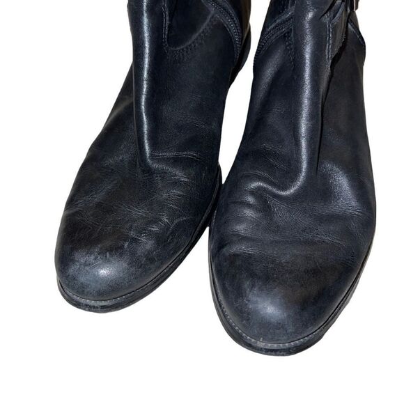Cold water Creek black leather boots with rounded toes and low heel size 7.5 - Picture 5 of 11